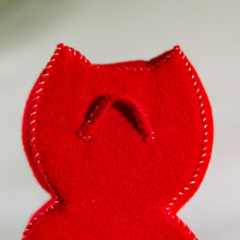 Load image into Gallery viewer, Red Felt Cat Clock