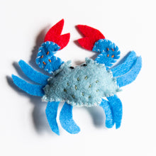 Load image into Gallery viewer, Felt Blue Crab Buddy