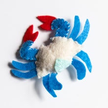 Load image into Gallery viewer, Felt Blue Crab Buddy