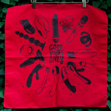 Load image into Gallery viewer, Good Vibes Only Bandana Red + Black